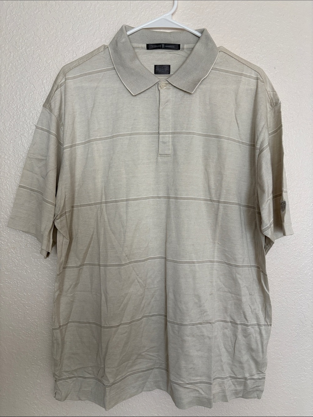 Men's Beige Short-Sleeve Polo Shirt